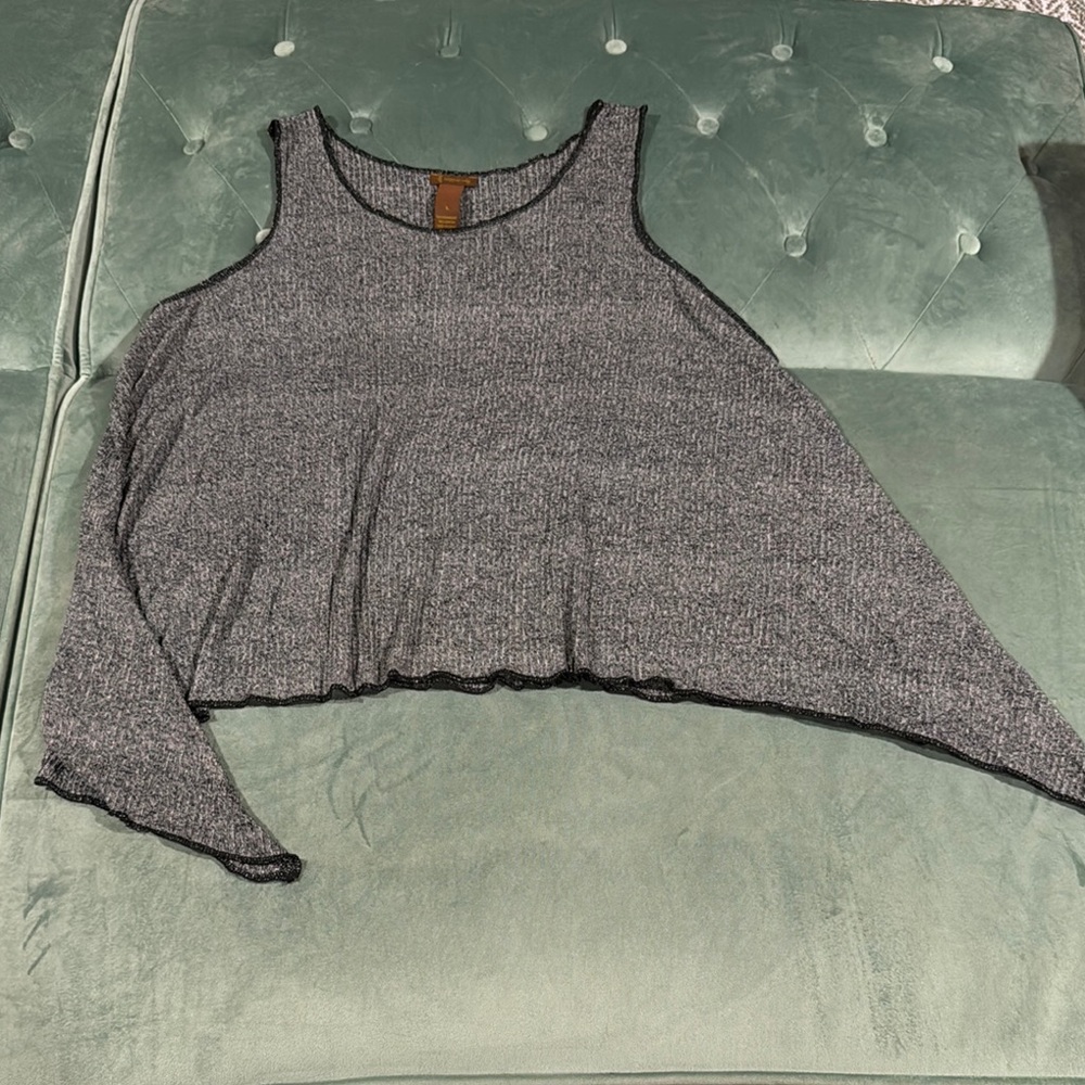 Copper Key Gray Asymmetrical Tank Top